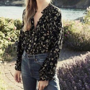 Doen Baltic Top – Black Scroll Print
